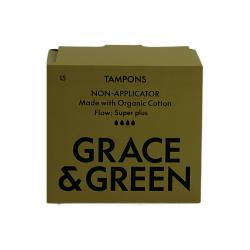 Grace and Green Organic Cotton Non Applicator Tampons Super+ (Pack of 15) GGOTSP003 EHC03534