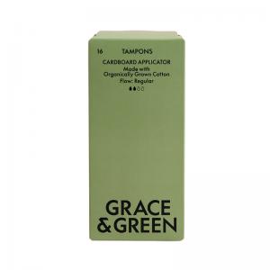 Grace and Green Organic Cotton Applicator Tampons Regular Pack of 16