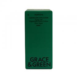 Grace and Green Organic Cotton Applicator Tampons Super (Pack of 14) GGOTAS008 EHC03539