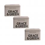 Grace and Green Durable Display Tin Stone (Pack of 3) GGTINCLAYCASE EHC03544