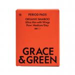 Grace and Green Organic Cotton Bamboo Medium Period Pads (Pack of 10) GGBAMDAY04 EHC03549