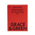 Grace and Green Organic Cotton Bamboo Heavy Period Pads (Pack of 8) GGBAMNIGHT05 EHC18210