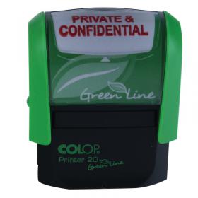 COLOP Green Line Word Stamp PRIVATE AND CONFIDENTIAL Red P20GLPRI EM00557