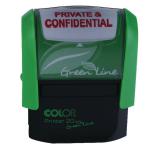 COLOP Green Line Word Stamp PRIVATE and CONFIDENTIAL Red P20GLPRI EM00557