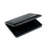 The picture shows a black COLOP stamp pad with the words COLOP MICRO 2 printed on it. It appears to be compact in size and has a smooth and matte texture. The pad is surrounded by a plastic casing with the COLOP logo on it.