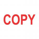This photo features a set of COLOP Ink Stamps from the Green Line, including a Word Stamp with the word COPY in red. The stamp reads GLP20COPY and the product number is EM42396. The stamps are neatly arranged and ready to use.