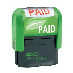 COLOP Green Line Word Stamp PAID Red GLP20PAID EM42397