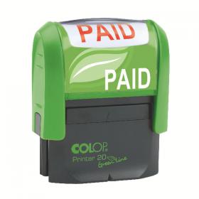 COLOP Green Line Word Stamp PAID Red GLP20PAID EM42397