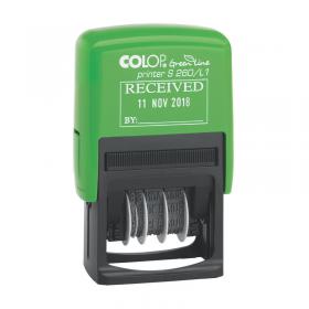 COLOP S260/L1 Green Line Text and Date Stamp RECEIVED 15560150 EM42441