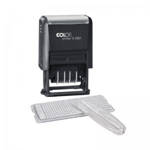 Colop Printer S260 DIY Text Date Stamp Black with RedBlue Pad 171141
