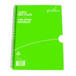 Graffico Recycled Spiral Bound Notebook 100 Pages A5 (Pack of 10) 5000335 EN10994