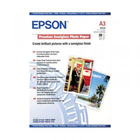 Epson Premium Semi-Gloss Photo Paper A3 250gsm (Pack of 20) C13S041334 EP41334