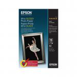 A close-up photo of this Epson Ultra Glossy Photo A4 Paper pack shows 15 sheets of bright white, glossy paper with a smooth, shiny finish. The paper feels thick and sturdy, perfect for printing high-quality photos.