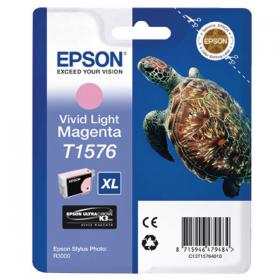 Epson T1576 Ink Cartridge Ultra Chrome K3 XL High Yield Turtle Vivid Light Magenta C13T15764010 EP47948