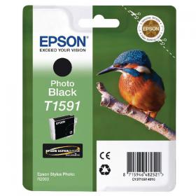Epson T1591 Black Photo Inkjet Cartridge C13T15914010 / T1591 EP48252