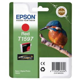 Epson T1597 Ink Cartridge Ultra Chrome Hi-Gloss2 Kingfisher Red C13T15974010 EP48260