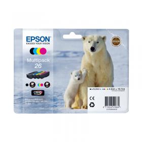 Epson 26 Polar Bear Claria Premium Ink Cartridge CMYK Multipack C13T26164010 EP51986