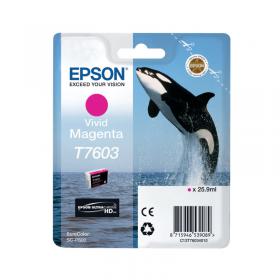 Epson T7603 Killer Whale UltraChrome HD Ink Cartridge Vivid Magenta C13T76034010 EP53908