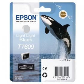 Epson T7609 Ink Cartridge Ultra Chrome HD Killer Whale Light Light Black C13T76094010 EP53914