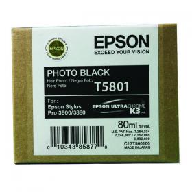 Epson T5801 Photo Black Inkjet Cartridge C13T580100 / T5801 EP580100
