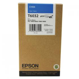 Epson T6032 Ink Cartridge Ultra Chrome K3 220ml Cyan C13T603200 EP603200