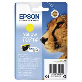 Epson T0714 Ink Cartridge DURABrite Ultra Cheetah Yellow C13T07144012 EP62454