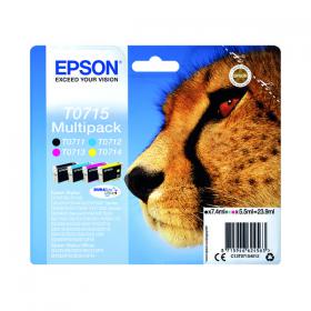 Epson T0715 Ink DURABrite Ultra Cheetah Multipack CMYK C13T07154012 EP62456