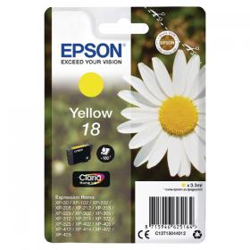 Epson 18 Home Ink Cartridge Claria Daisy Yellow C13T18044012 EP62516