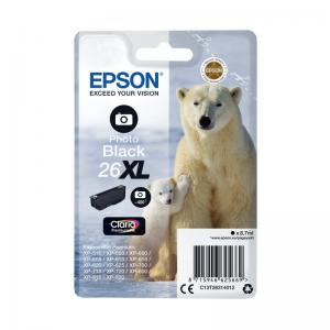 Epson 26XL Ink Cartridge Premium Claria Polar Bear Photo Black