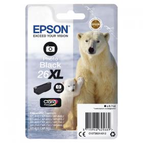 Epson 26XL Ink Cartridge Premium Claria Polar Bear Photo Black C13T26314012 EP62566