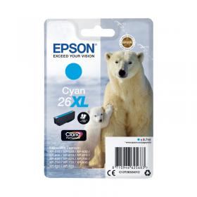 Epson 26XL Polar Bear Ink Cartridge High Yield Cyan C13T26324012 EP62568
