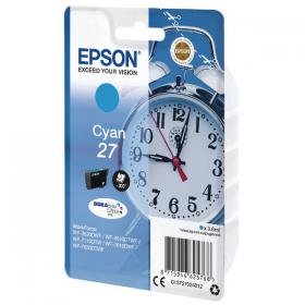 Epson 27 Ink Cartridge DURABrite Ultra Alarm Clock Cyan C13T27024012 EP62576