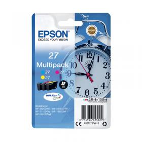 Epson 27 Alarm Clock DURABrite Ultra Ink Cartridge CMY Multipack C13T27054012 EP62582