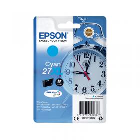 Epson 27XL Alarm Clock DURABrite Ultra Ink Cartridge High Yield Cyan C13T27124012 EP62586