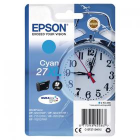 Epson 27XL Ink Cartridge DURABrite Ultra High Yield Alarm Clock Cyan C13T27124012 EP62586