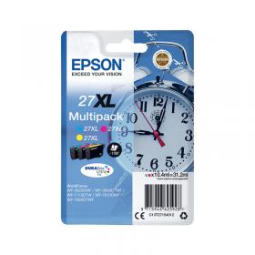 Epson 27XL Alarm Clock DURABrite Ultra Ink Cartridge High Yield CMY Multipack C13T27154012 EP62592