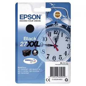 Epson 27XXL Ink Cartridge DURABrite Ultra Extra High Yield Alarm Clock Black C13T27914012 EP62594