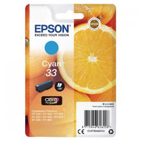 Epson 33 Ink Cartridge Claria Premium Oranges Cyan C13T33424012 EP62620