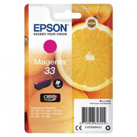 Epson 33 Ink Cartridge Claria Premium Oranges Magenta C13T33434012 EP62622