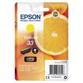 Epson 33 Ink Cartridge Claria Premium Oranges Yellow C13T33444012 EP62624