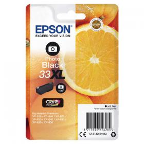 Epson 33XL Ink Cartridge Claria Prem High Yield Oranges Photo Black C13T33614012 EP62628