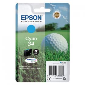 Epson 34 Ink Cartridge DURABrite Ultra Golf Ball Cyan C13T34624010 EP63205