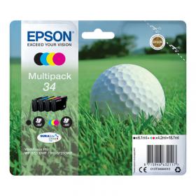 Epson 34 Ink Cartridge DURABrite Ultra Multipack Golf Ball CMYK C13T34664010 EP63211