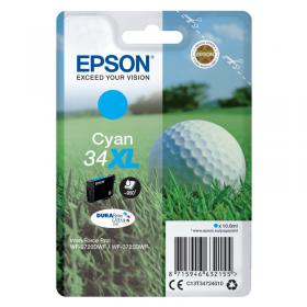 Epson 34XL Ink Cartridge DURABrite Ultra High Yield Golf Ball Cyan C13T34724010 EP63215