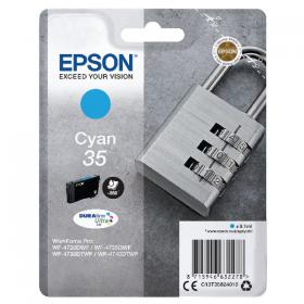 Epson 35 Ink Cartridge DURABrite Ultra Padlock Cyan C13T35824010 EP63227