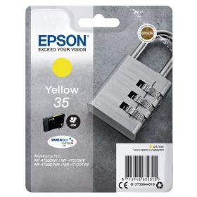 Epson 35 Ink Cartridge DURABrite Ultra Padlock Yellow C13T35844010 EP63231