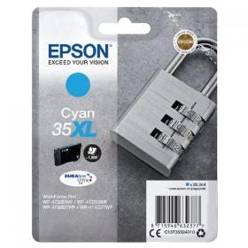 Epson 35XL Ink Cartridge DURABrite Ultra High Yield Padlock Cyan C13T35924010 EP63237