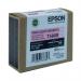 The photo features a set of Epson ink cartridges in vivid light magenta. The labels show the product and brand name, with a small barcode. The cartridges are neatly arranged in a row, with a clear plastic casing and colorful labels. The colors are vibrant and eye-catching, making them easy to spot among other cartridges.