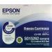 This image shows a pack of Epson ink cartridges and an Epson SIDM ribbon cartridge. The ink cartridges are black in color, while the ribbon cartridge is black with white text. The packaging is labeled with the product details.