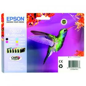 Epson T0807 Ink Cartridge Claria Photographic Hummingbird Multipack CMYK/Lt Cy/Lt Mag C13T08074011 EP80740A0
